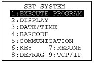 SET SYSTEM